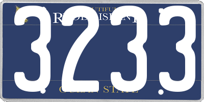 RI license plate 3233