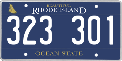 RI license plate 323301