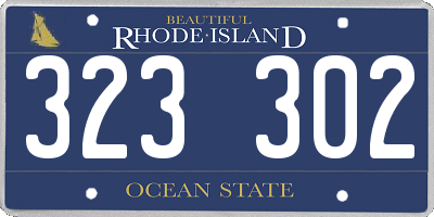 RI license plate 323302