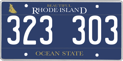 RI license plate 323303