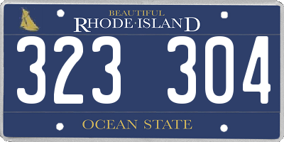 RI license plate 323304