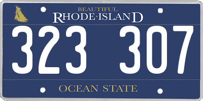 RI license plate 323307