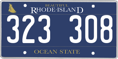 RI license plate 323308