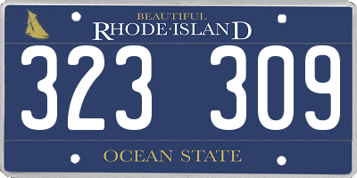 RI license plate 323309