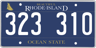 RI license plate 323310