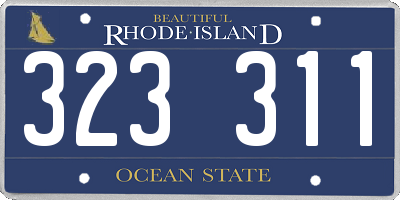 RI license plate 323311