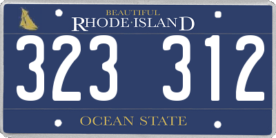RI license plate 323312