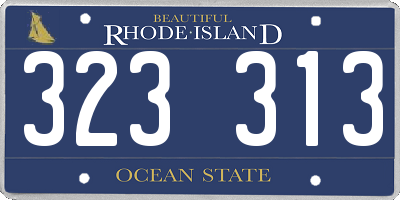 RI license plate 323313