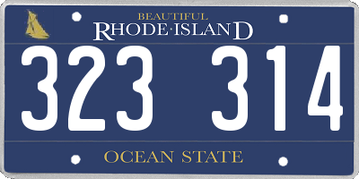 RI license plate 323314