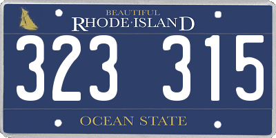 RI license plate 323315