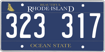 RI license plate 323317
