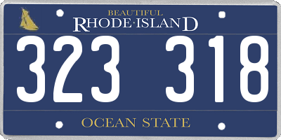 RI license plate 323318