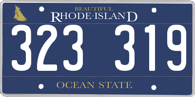 RI license plate 323319