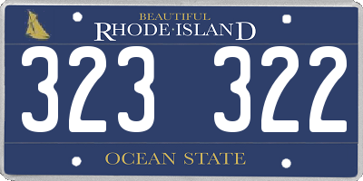 RI license plate 323322