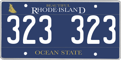 RI license plate 323323