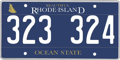 RI license plate 323324
