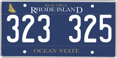 RI license plate 323325