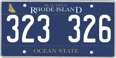 RI license plate 323326