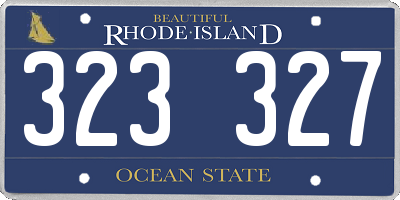 RI license plate 323327