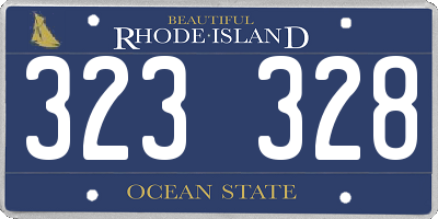 RI license plate 323328