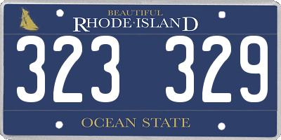 RI license plate 323329