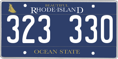 RI license plate 323330