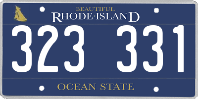 RI license plate 323331