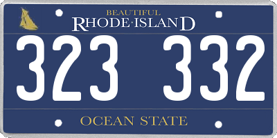 RI license plate 323332