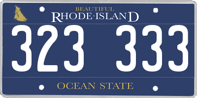 RI license plate 323333