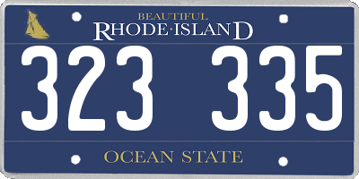 RI license plate 323335