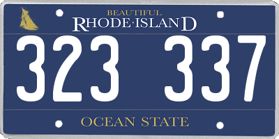 RI license plate 323337