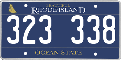 RI license plate 323338