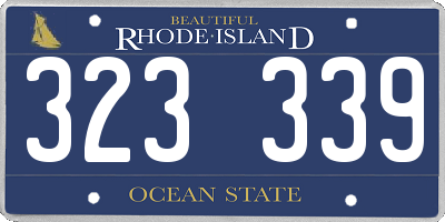 RI license plate 323339