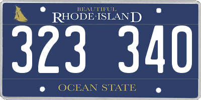 RI license plate 323340