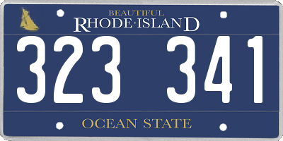RI license plate 323341