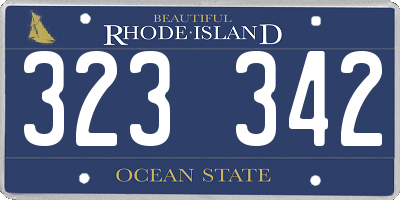 RI license plate 323342