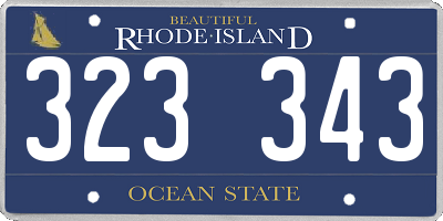 RI license plate 323343
