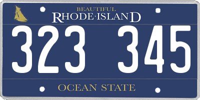 RI license plate 323345