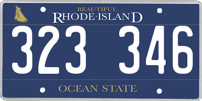 RI license plate 323346