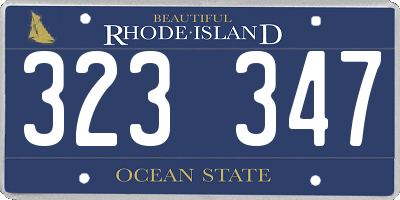 RI license plate 323347