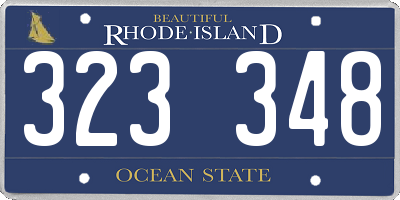 RI license plate 323348