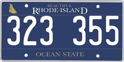 RI license plate 323355