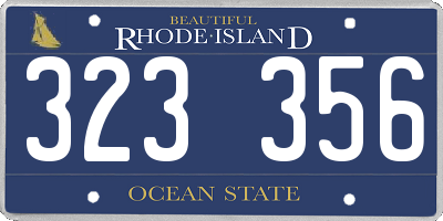 RI license plate 323356