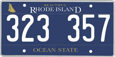 RI license plate 323357