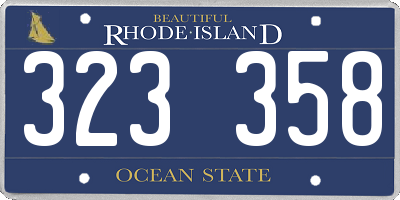RI license plate 323358