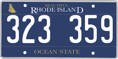 RI license plate 323359