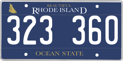 RI license plate 323360