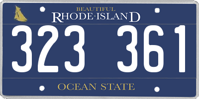 RI license plate 323361
