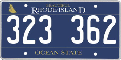 RI license plate 323362