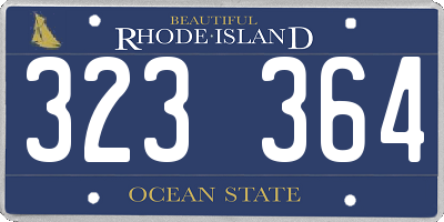 RI license plate 323364